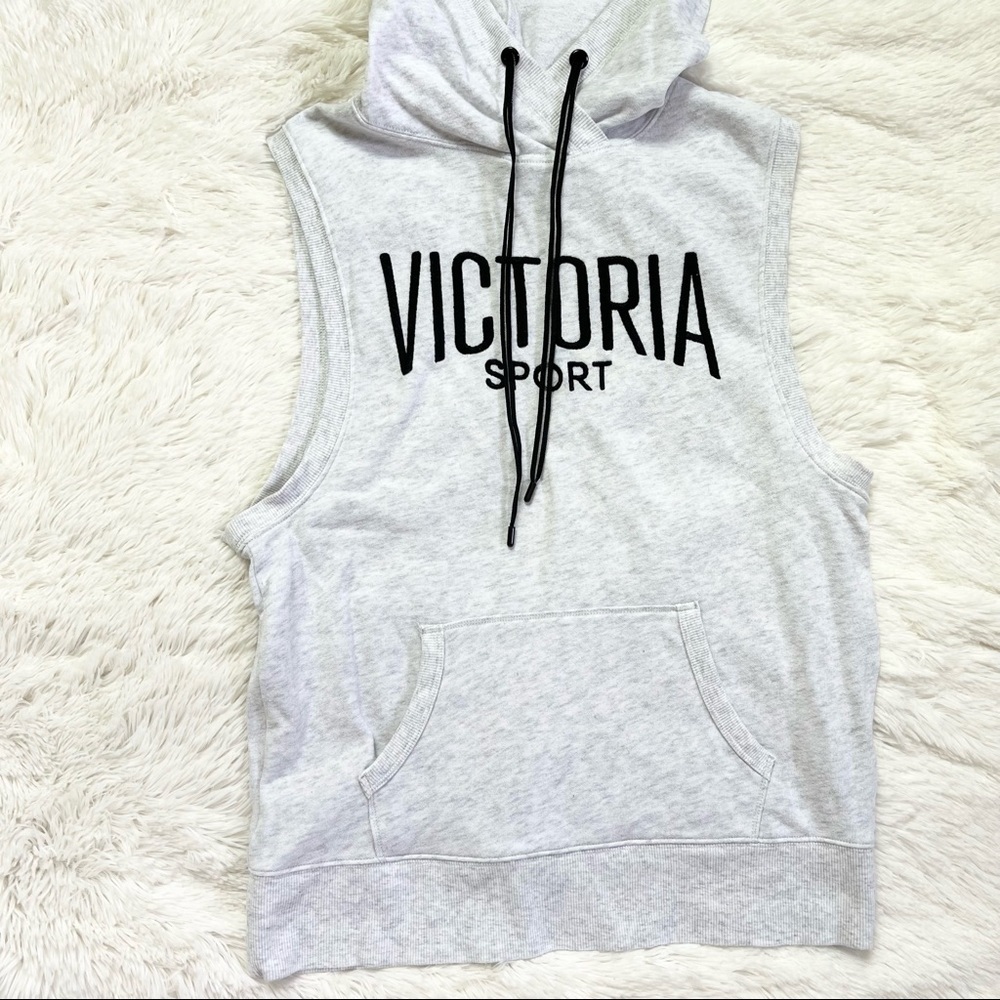 Victoria’s Secret Grey Hooded Pullover Sport Top
